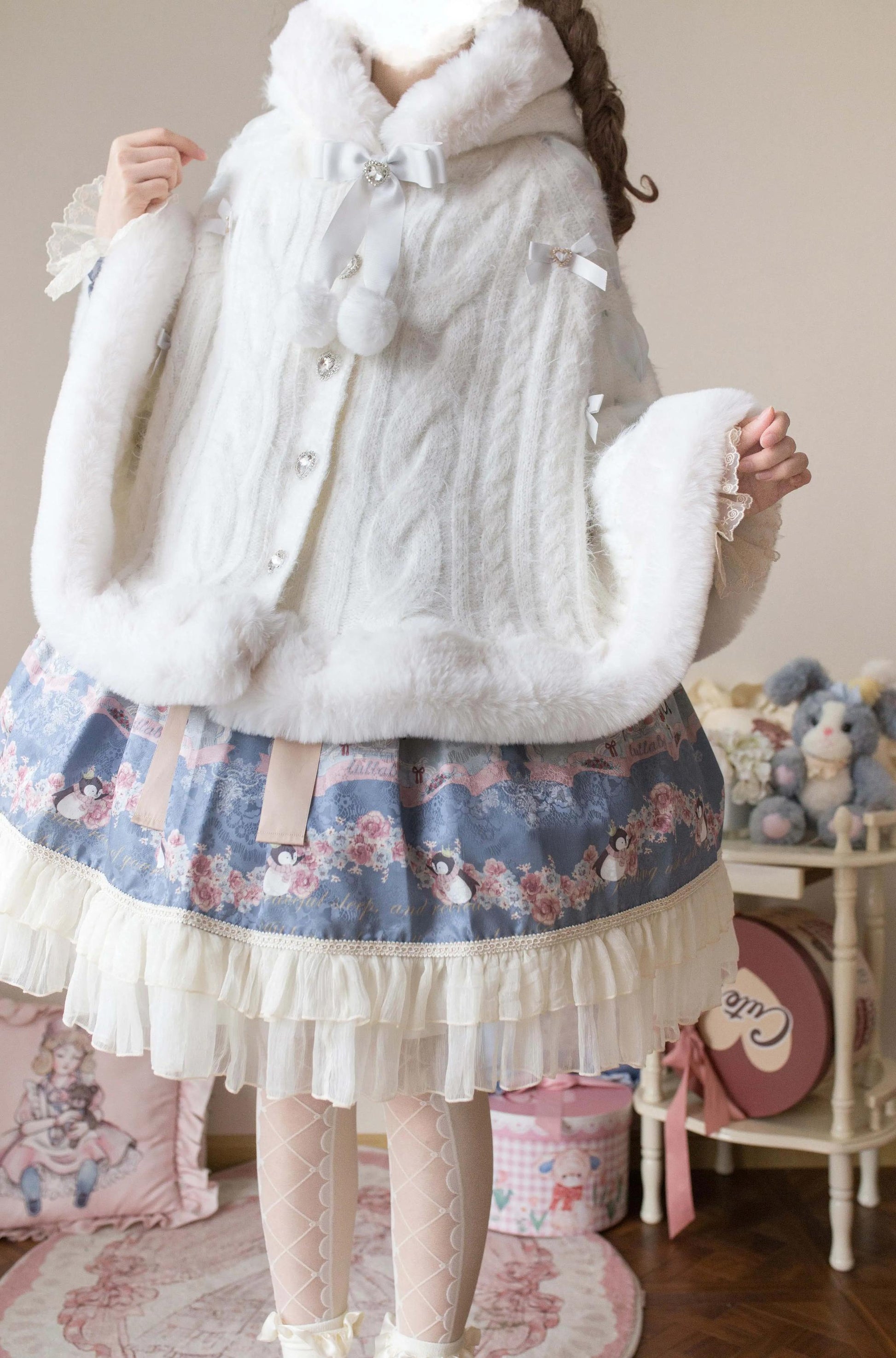 MIST - Sweet Bliss - Sweet Lolita Cape Winter Lolita Sweater Coat