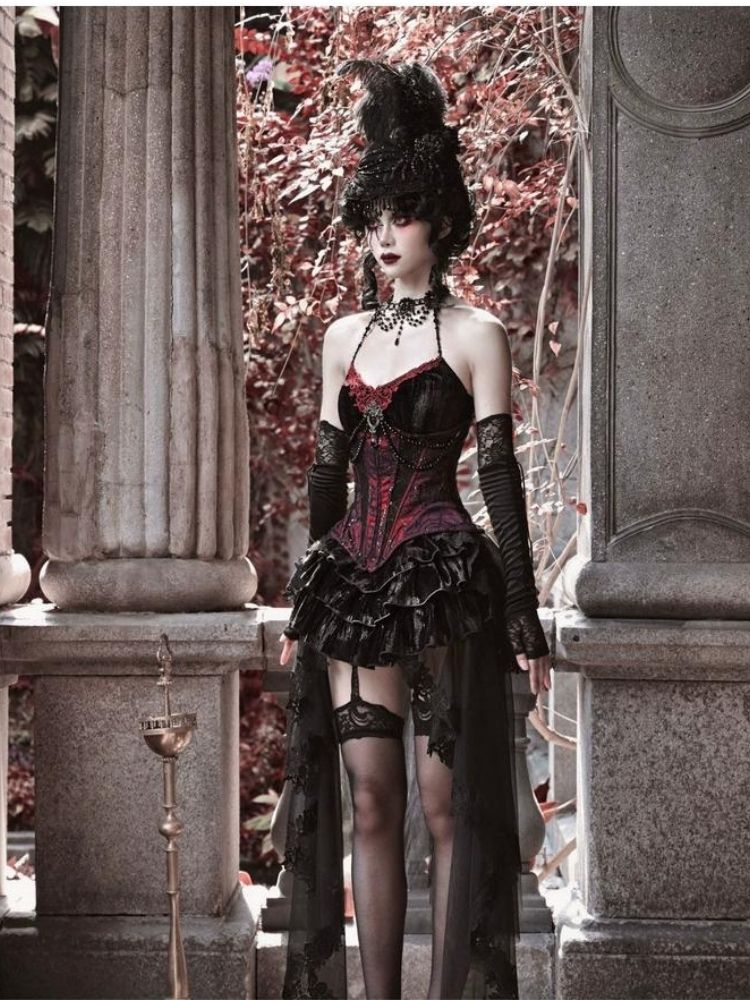 Halloween velvet slim corset & camisole【s0000003240】