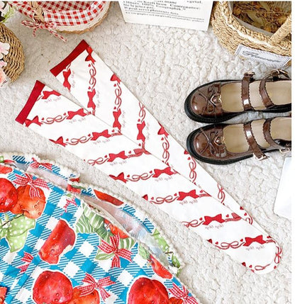 Roji roji - Sweet Bow Lolita Knee Stockings Multicolors