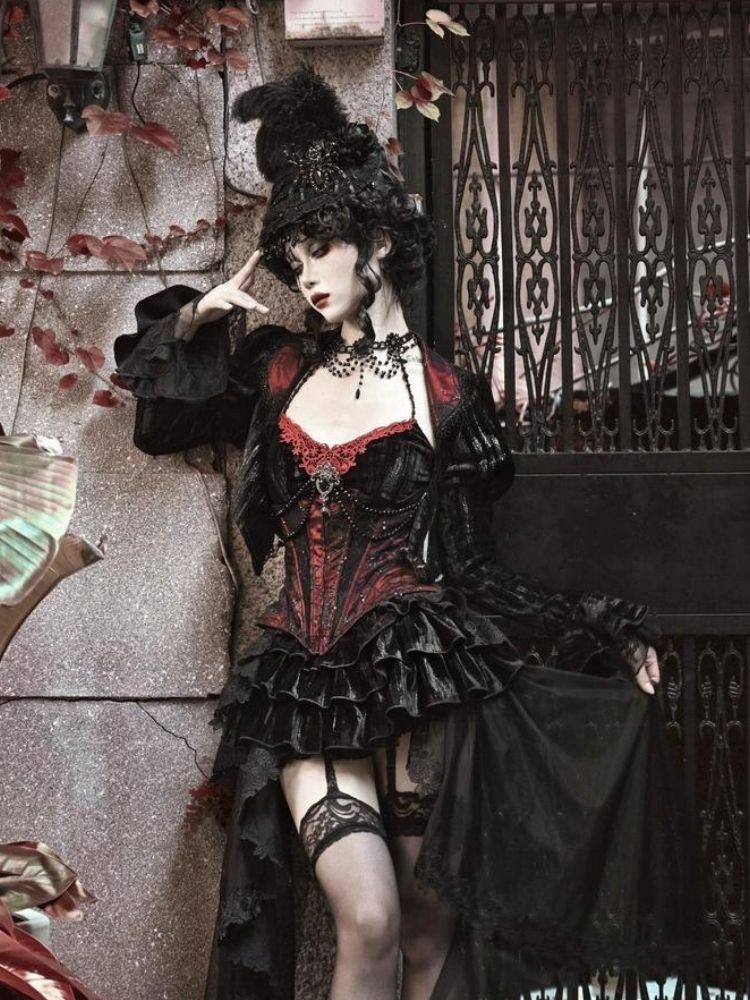 Halloween velvet slim corset & camisole【s0000003240】