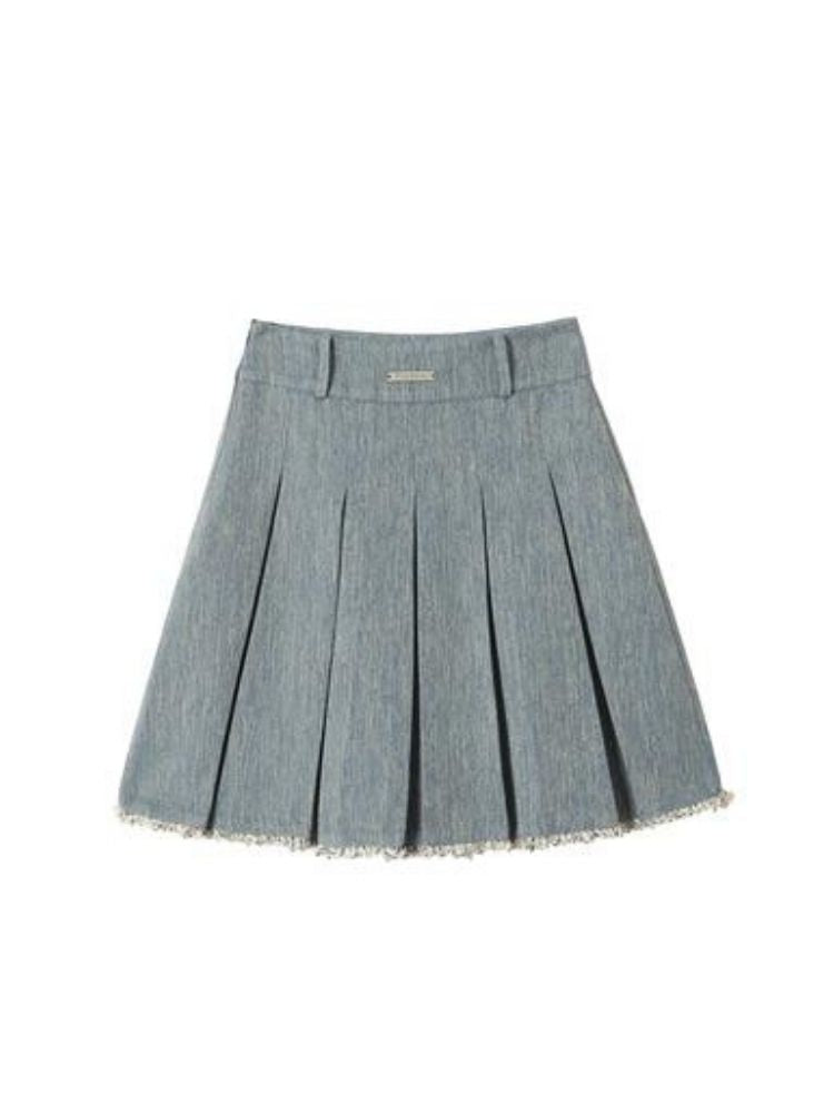 High-waisted lace pleated skirt 【s0000003362】