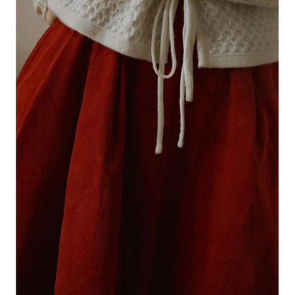 Crimson Lady Corduroy Umbrella Skirt