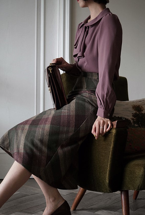 British plaid elegant skirt