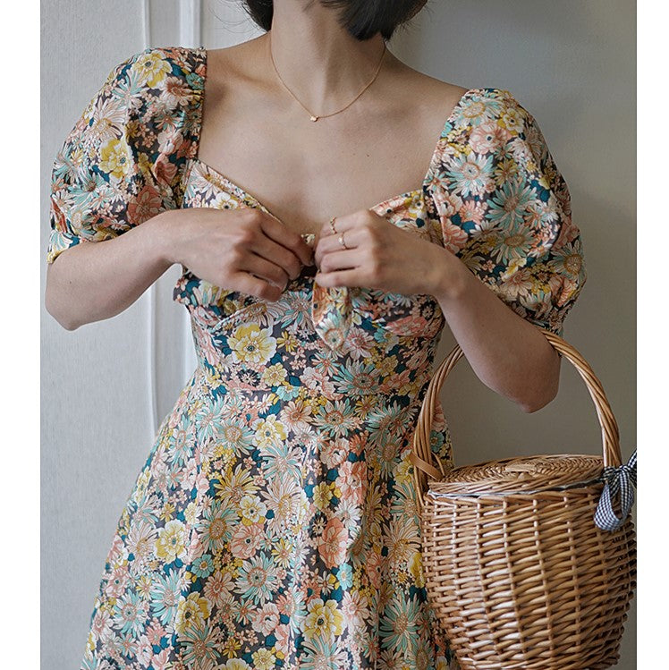 Flower field vintage dress