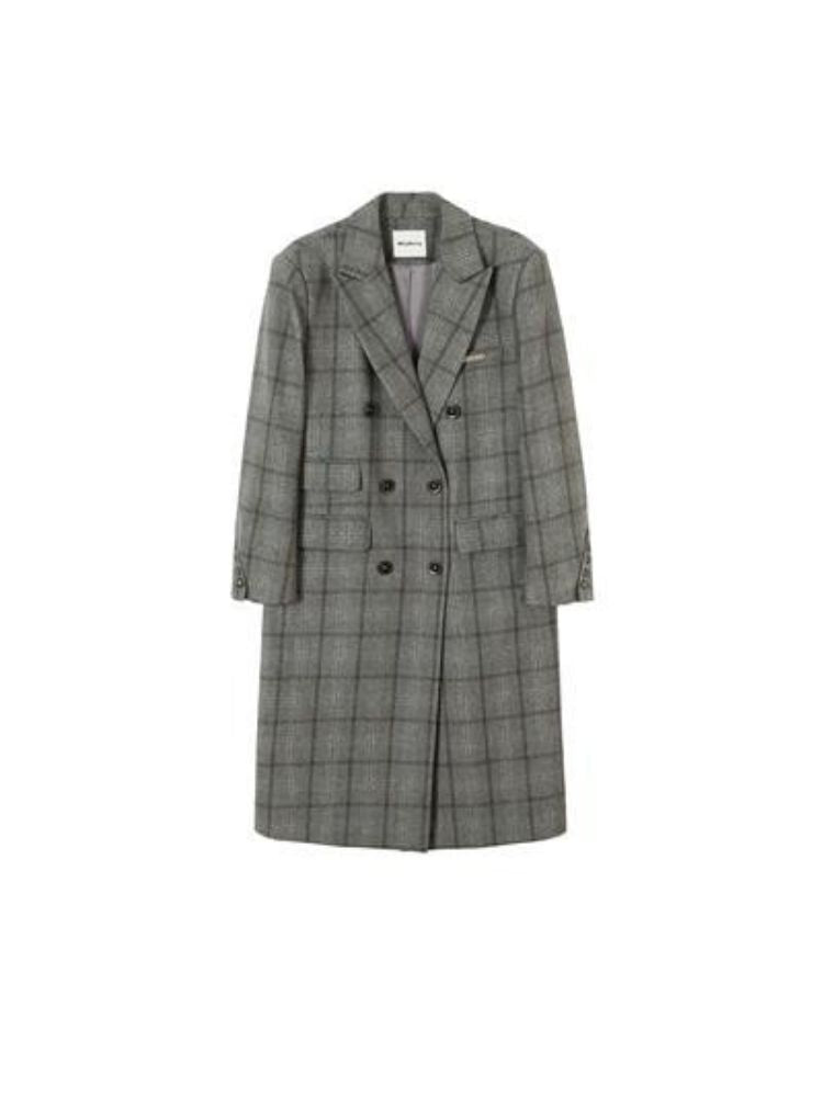 Retro Long Plaid Coat【s0000003471】