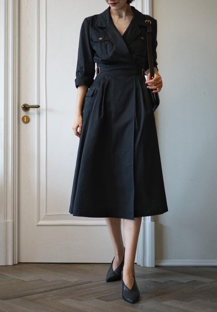 western vintage black trench coat