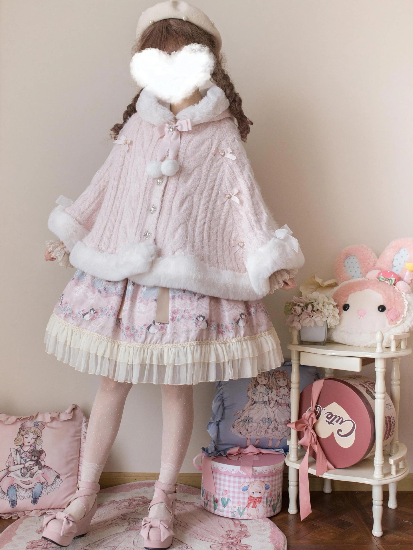 MIST - Sweet Bliss - Sweet Lolita Cape Winter Lolita Sweater Coat