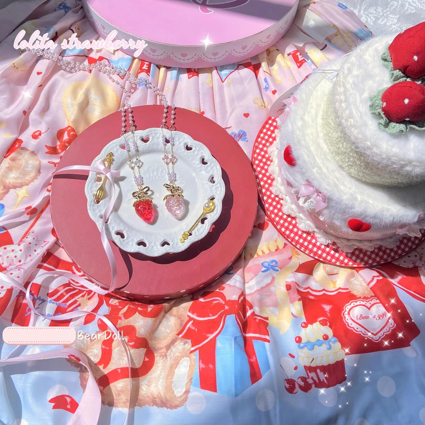 Bear Doll - Sweet Lolita Necklace Strawberry Charlotte Necklace