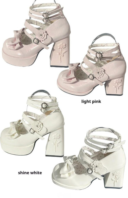 Dreamland - Whispers of the Rose - Daily Lolita Platform Heels Shoes with Relief Rose