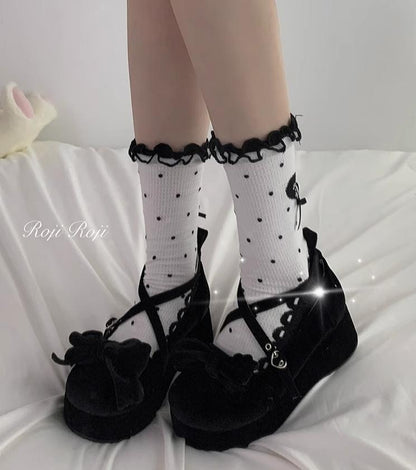 Roji Roji - Sweet Lolita Socks Cute Lolita Short Socks With Polka Dot