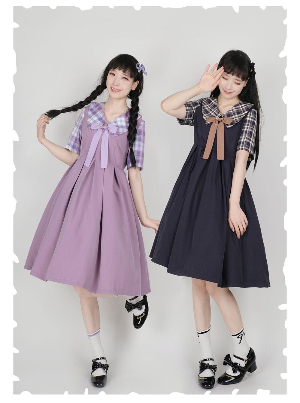 EESSILY - Macaron Waffle - Kawaii Lolita Short Sleeve Summer OP