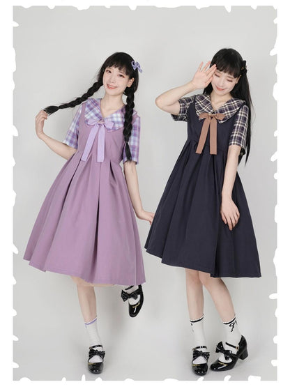 EESSILY - Macaron Waffle - Kawaii Lolita Short Sleeve Summer OP