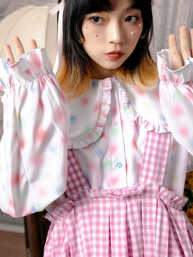 Flower bud plaid suspender dress【s0000003611】