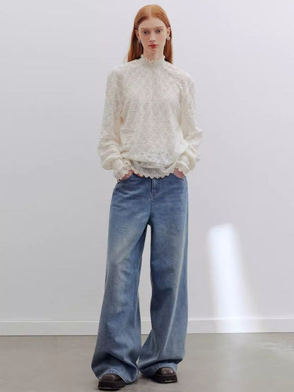 High-waisted wide-leg jeans【s0000006196】