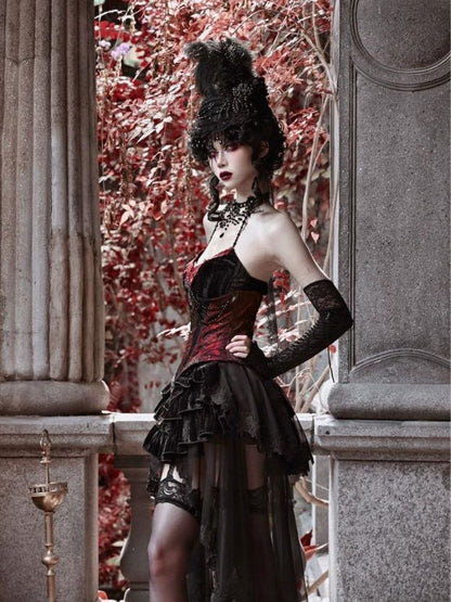 Halloween velvet slim corset & camisole【s0000003240】