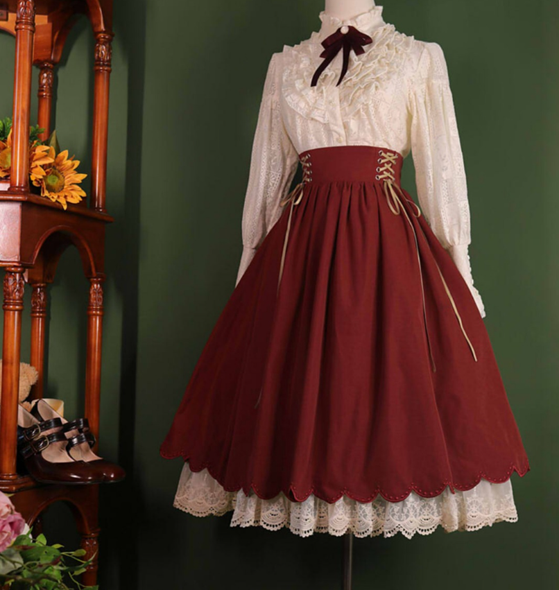 EESSILY - Countess's Autumn Tour - Retro Lolita Embroidery Long SK
