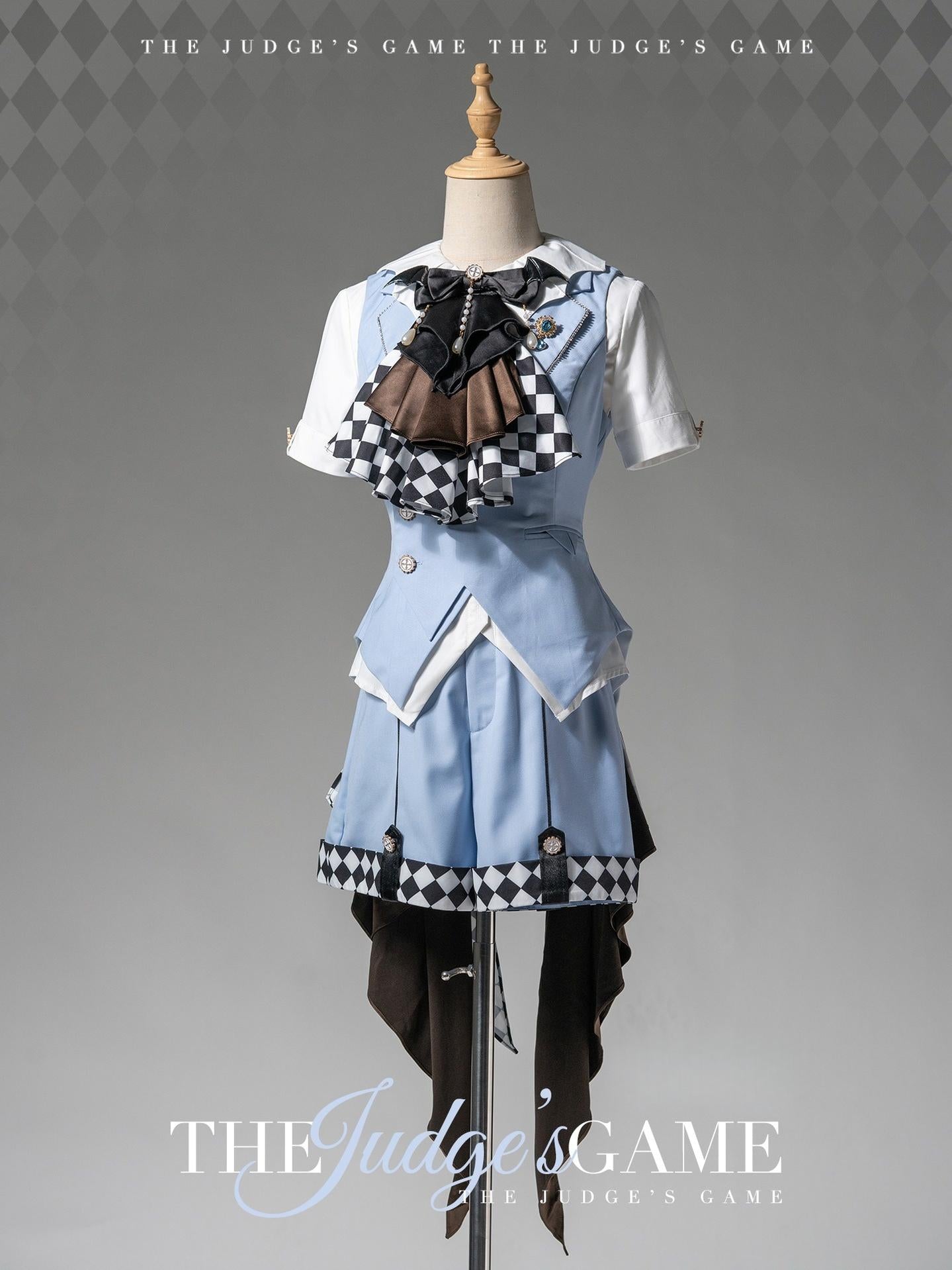 Forest Fluorescent Carps - The Judge's Game - Light Blue Ouji Lolita Shorts, Short Sleeve Shirt