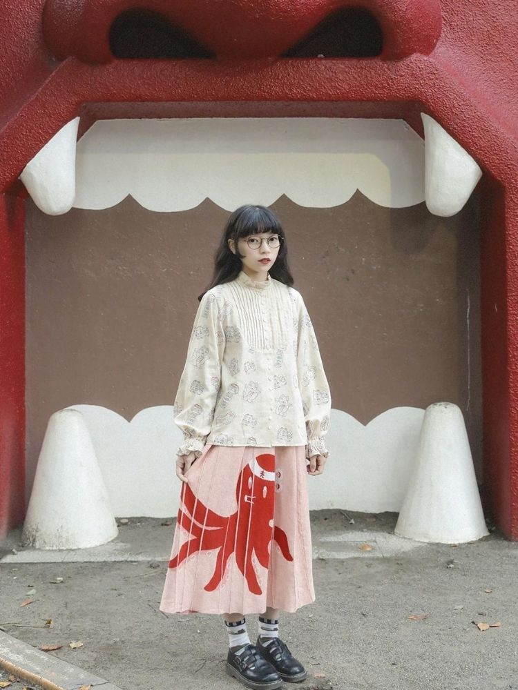 Lace Accordion Pleated Girl’s Shirt【s0000003623】