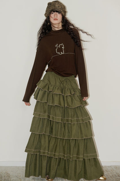 Casual Puppy Design Crewneck Top