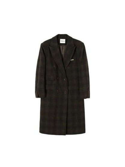 Retro Long Plaid Coat【s0000003471】