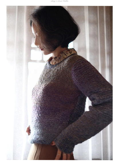 color gradation knit sweater