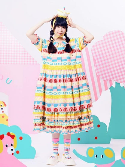 Showa Girl Original Print Cake Dress 【s0000002882】