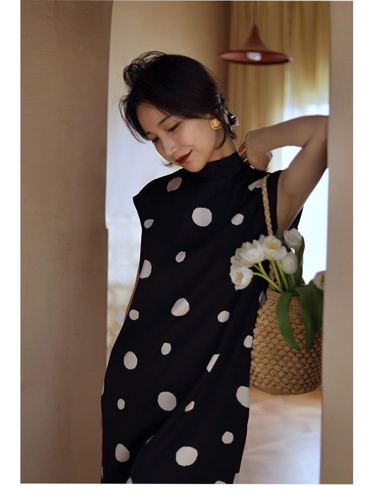 Countess Polka Dot Black Dress