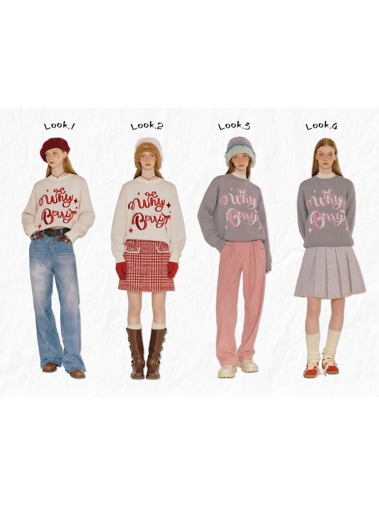 Gift Sweetheart Crew Neck Cute Letter Sweater【s0000004311】