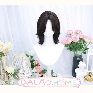 Dalao Home - Bitter Wine - Daily Lolita Short Wig Eight-character Bangs Short Black Tea