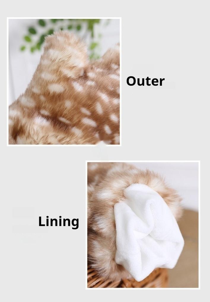 Xiaogui - Deer Spot - Christmas Kawaii Lolita Gloves Japanese Plush Winter Gloves