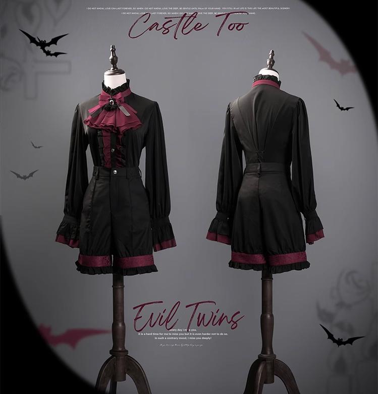 CastleToo - Evil Twins - Ouji Lolita Vest Shorts Skirt Set