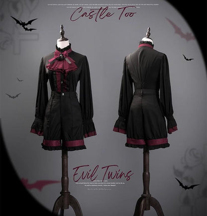 CastleToo - Evil Twins - Ouji Lolita Vest Shorts Skirt Set