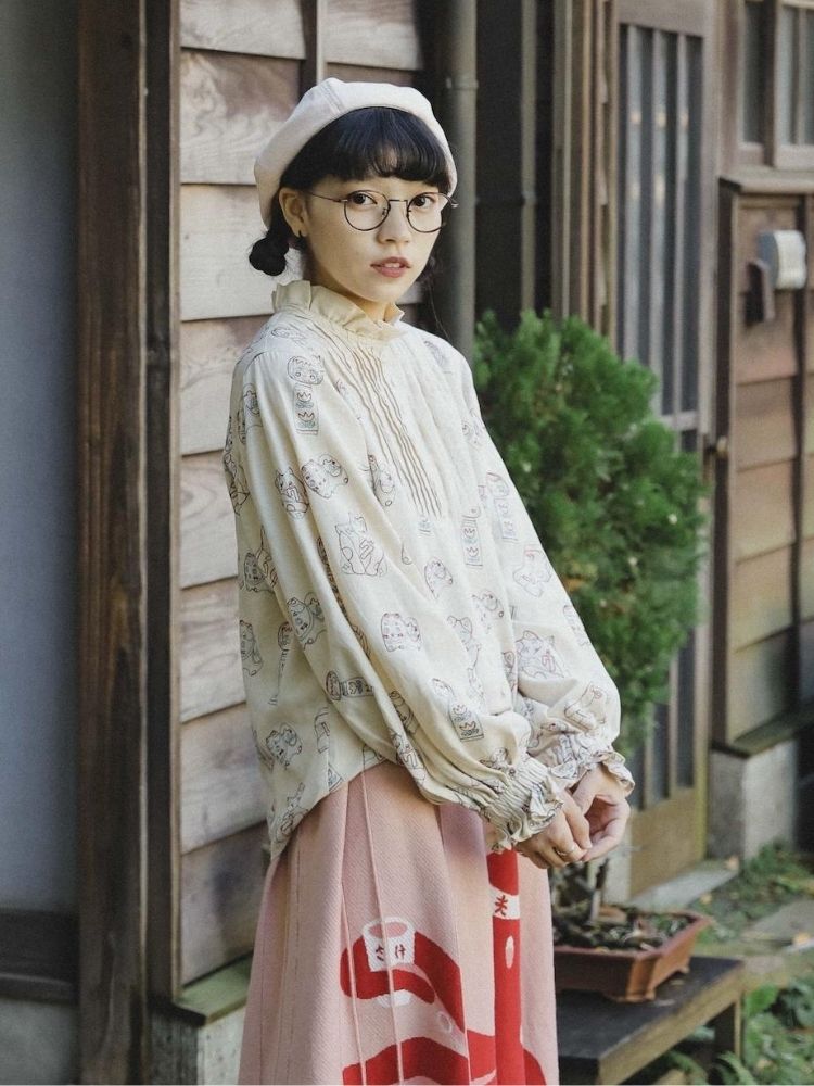 Lace Accordion Pleated Girl’s Shirt【s0000003623】