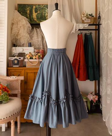 Forest Wardrobe - Forest Basket - Elegant Lolita Skirt Retro Classic Petal Swing Skirt