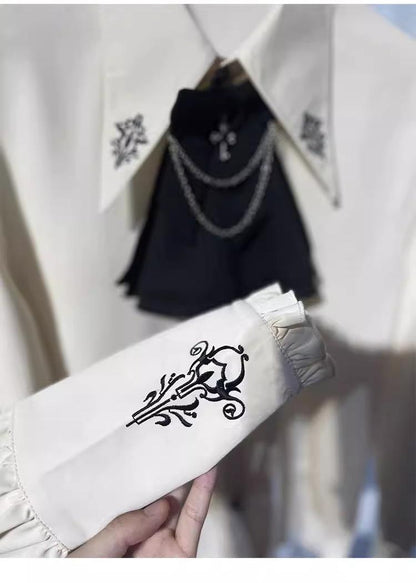 CastleToo - Night Raven Magic - Ouji Lolita Dress Set, Suspender Shorts & Cape