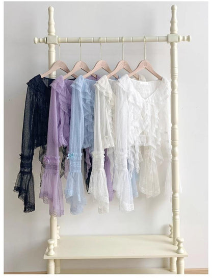 With PUJI - Letters and Poetry - Summer Classic Lolita Tulle Lace Bolero with Multi-Color