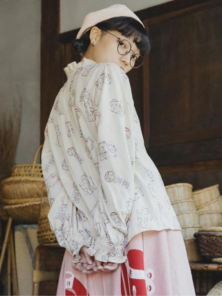 Lace Accordion Pleated Girl’s Shirt【s0000003623】