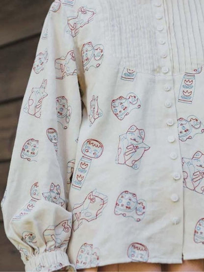 Lace Accordion Pleated Girl’s Shirt【s0000003623】