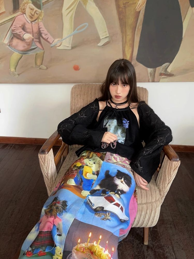 Lace Outer Sunscreen Long Sleeve Cutout Top【s0000005067】