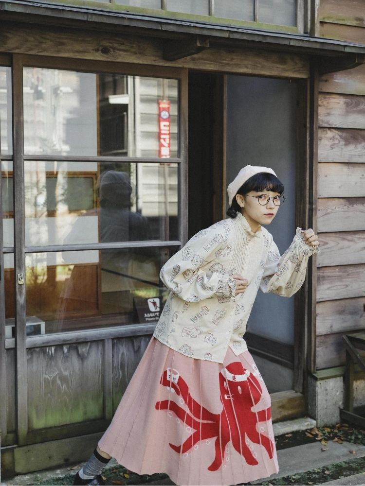 Lace Accordion Pleated Girl’s Shirt【s0000003623】