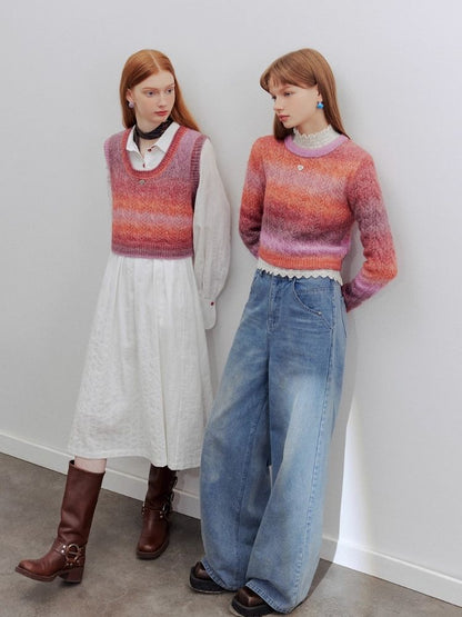 High-waisted wide-leg jeans【s0000006196】