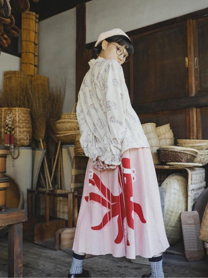 Lace Accordion Pleated Girl’s Shirt【s0000003623】