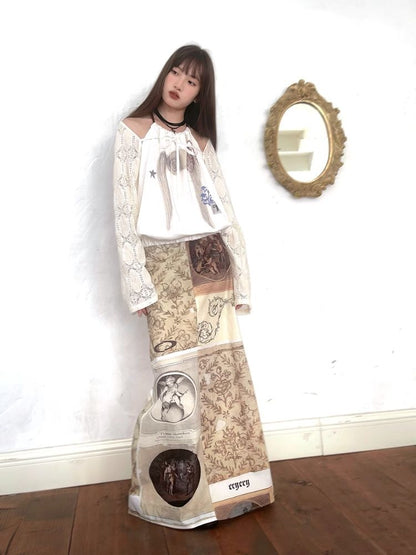 Lace Outer Sunscreen Long Sleeve Cutout Top【s0000005067】