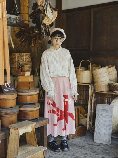 Lace Accordion Pleated Girl’s Shirt【s0000003623】