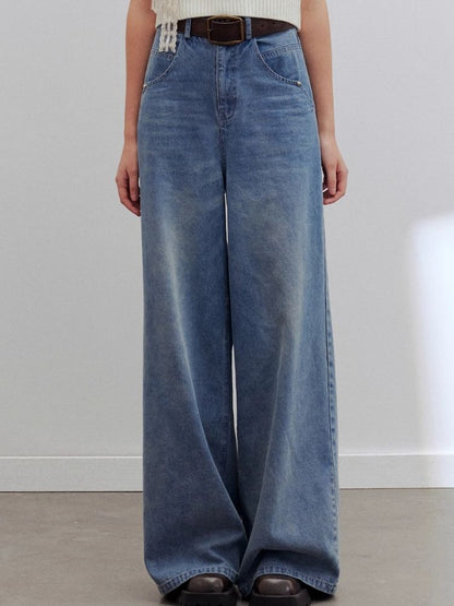 High-waisted wide-leg jeans【s0000006196】