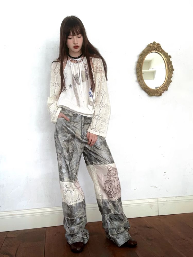 Lace Outer Sunscreen Long Sleeve Cutout Top【s0000005067】