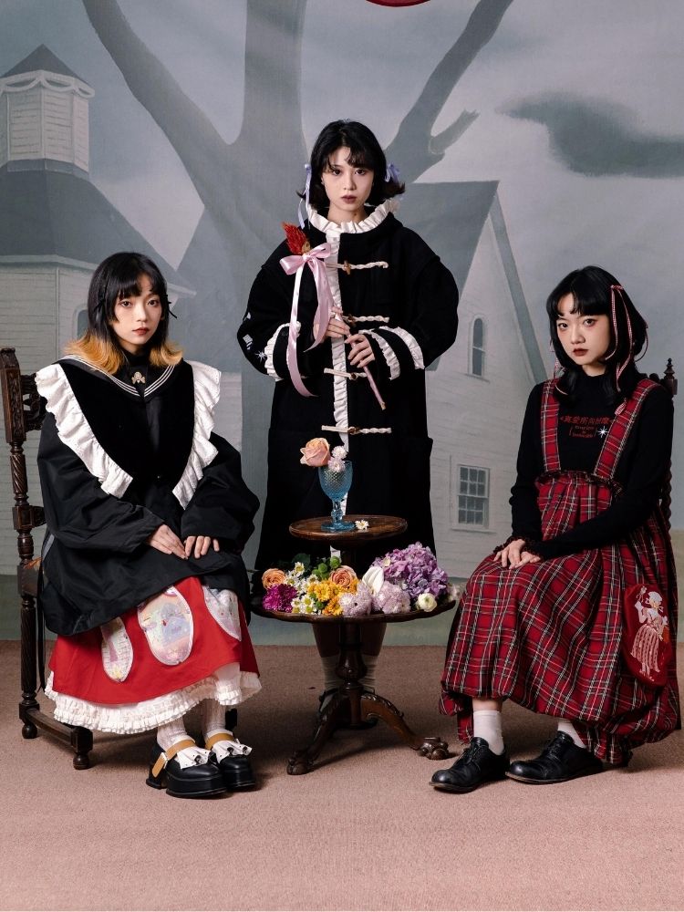 Flower bud plaid suspender dress【s0000003611】