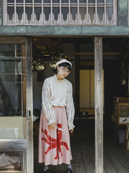 Lace Accordion Pleated Girl’s Shirt【s0000003623】