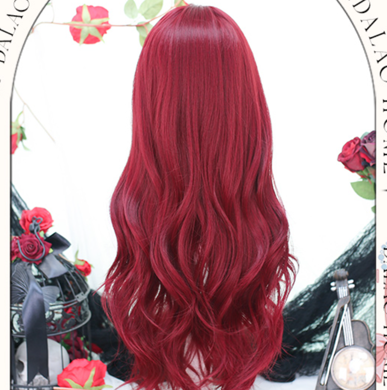 Dalao Home - Burning - Wine-red Long Curly Lolita Wig