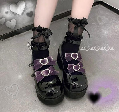 Sheep Puff - Sweet Lolita Heel Punk Platform Shoes